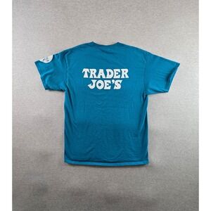 Trader Joe's Shirt Men's‎ L Blue Employee Tee Rare Logo Dots Non Hibiscus